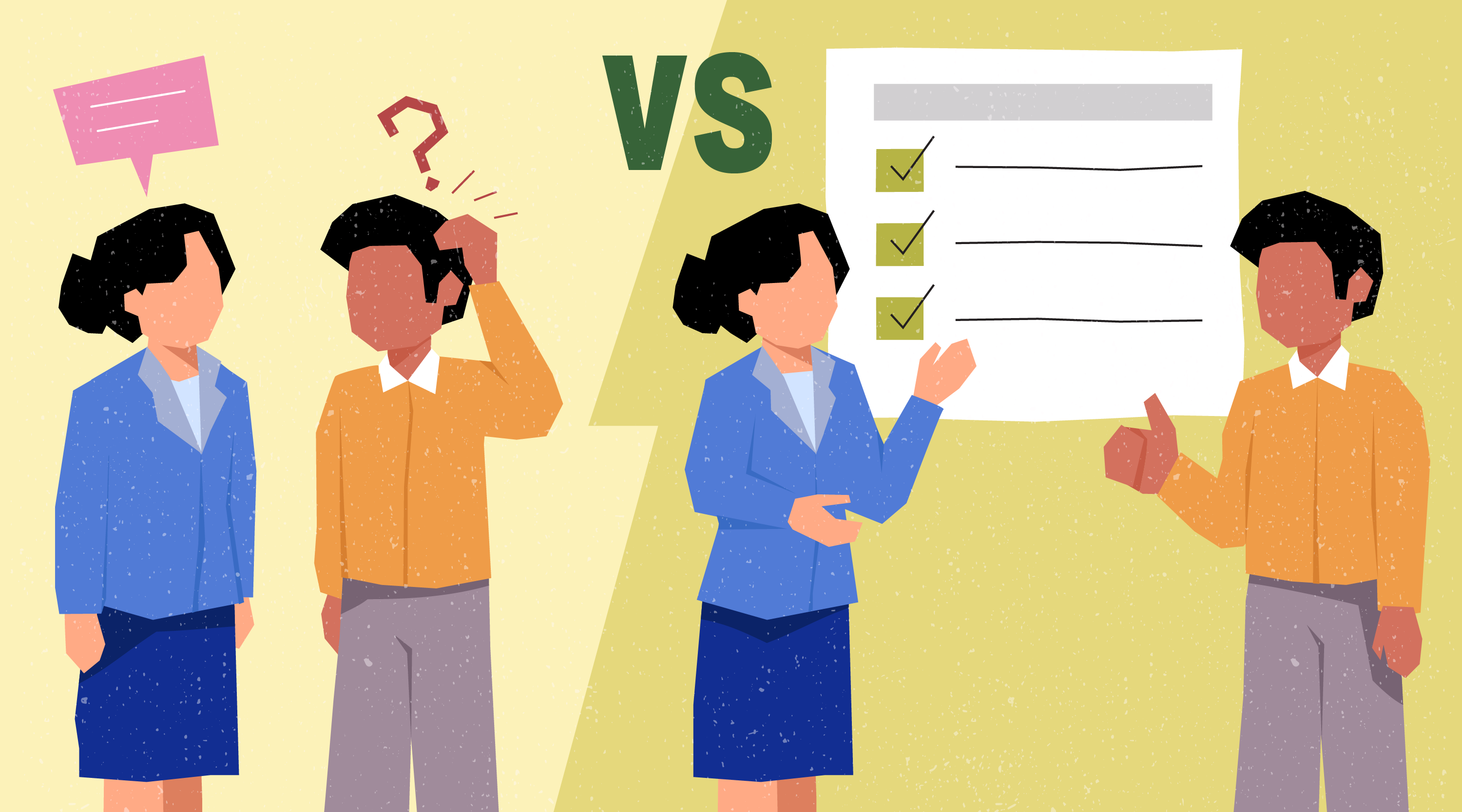 2 scenarios of a discussion